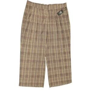 Vince Camuto Pants 24W Rich Brown Plaid Polyester Lightweight High Rise Wide Leg